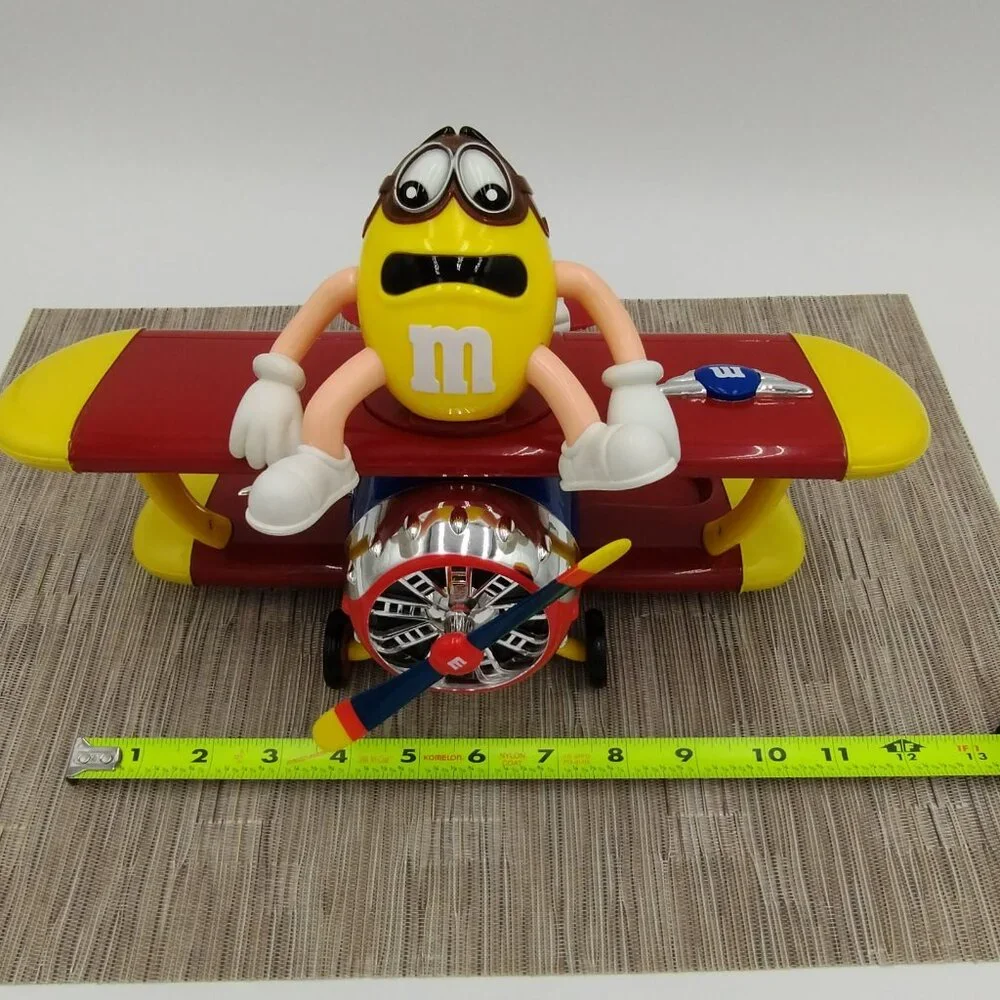 2009 M&M's Barnstorming Rides Bi Plane Collectible Candy Dispenser NWT